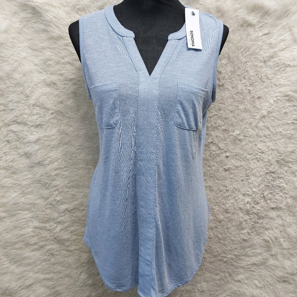 Sonoma Women's Blue Tank Top Size S